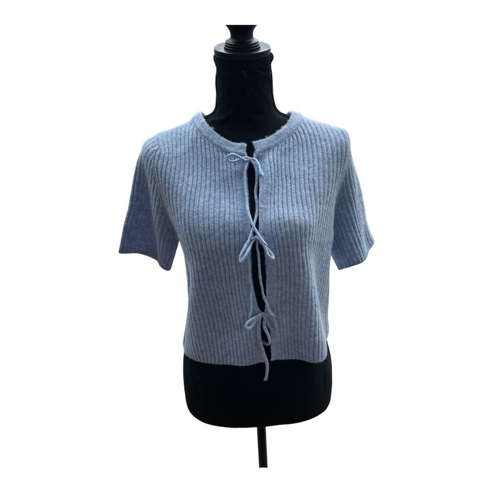 Sincerely Jules Lightweight Tie Cardigan, Light Blue, NWT